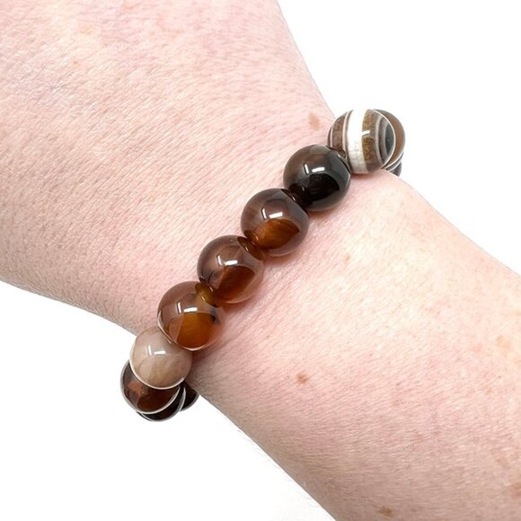 Coffee Agate Bracelet Jewelry crystal beaded accessories handmade boho fashion - Picture 8 of 9
